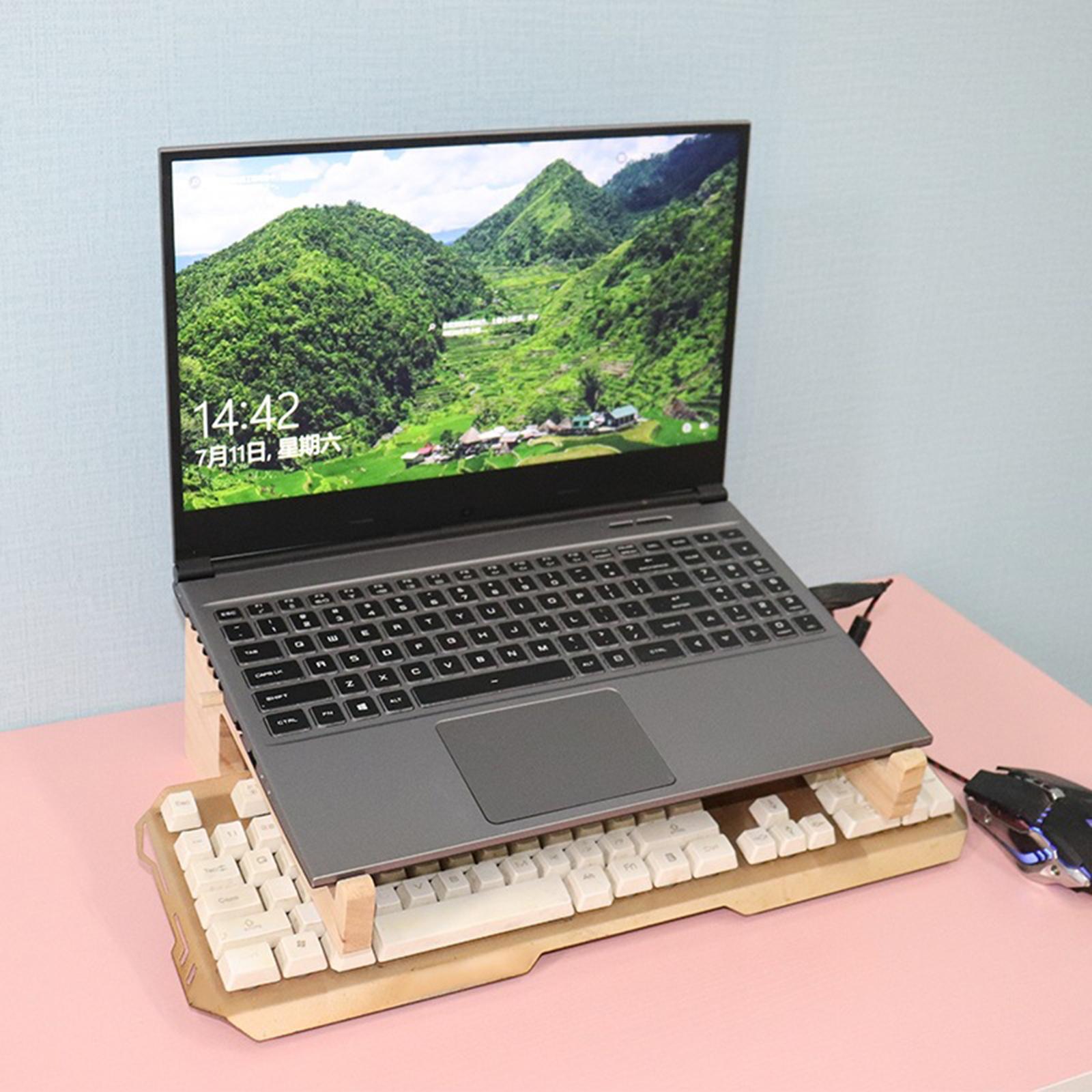Wooden Laptop Stand Vertical Heightening Stand Detachable Lightweight Computer Stand for Desk