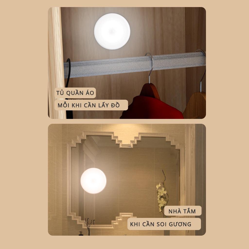 Đèn LED cảm biến tắt bật thông minh dán tường hành lang tủ quần áo di động lực hút nam châm (TL06)