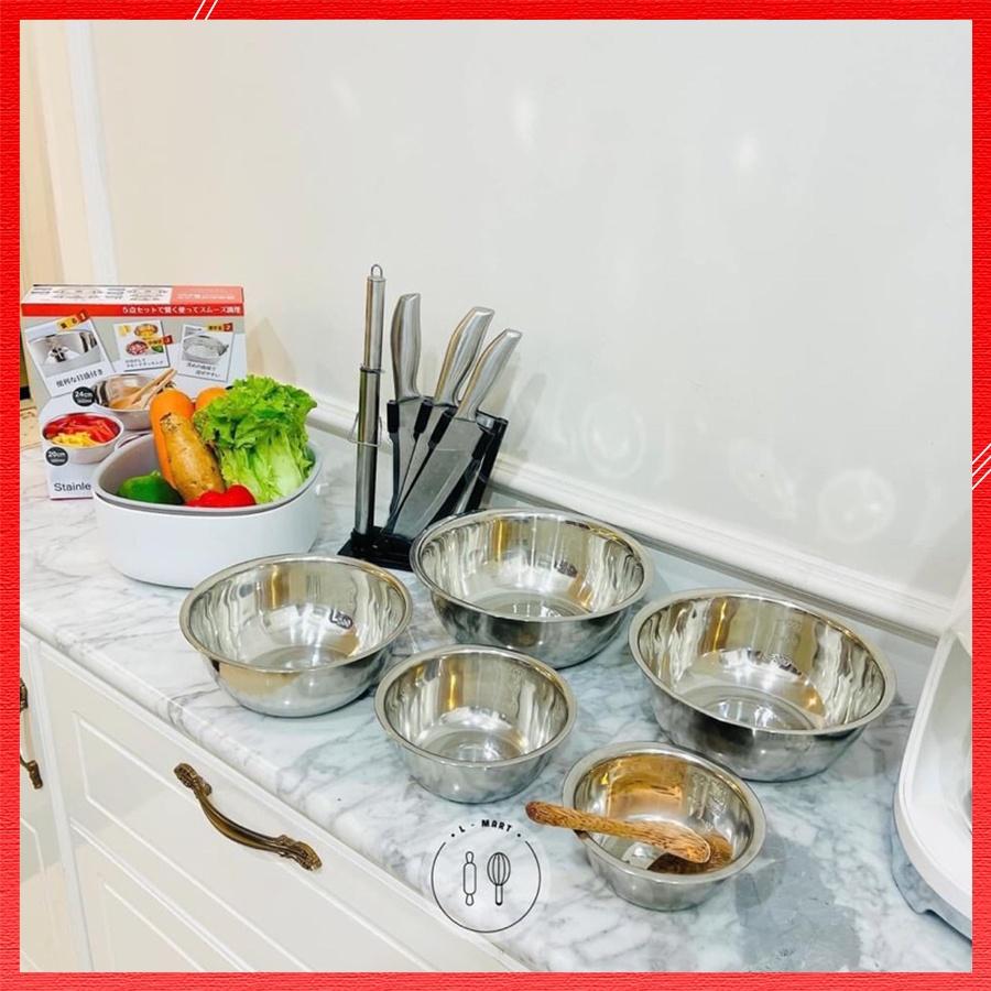 Tô Inox 304 Cách Nhiệt Cao Cấp Hàng Nhật Bản Bền Đẹp Không Gỉ Set 5 Món Đầy Đủ Kích Thước Tiện Lợi