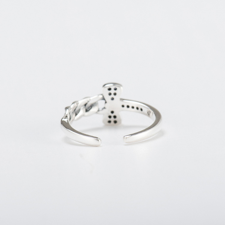 Nhẫn Bạc Nữ | Nhẫn Nữ Bạc Thái Hình Nơ - Móc Xích Cá Tính N1717 - Bảo Ngọc Jewelry