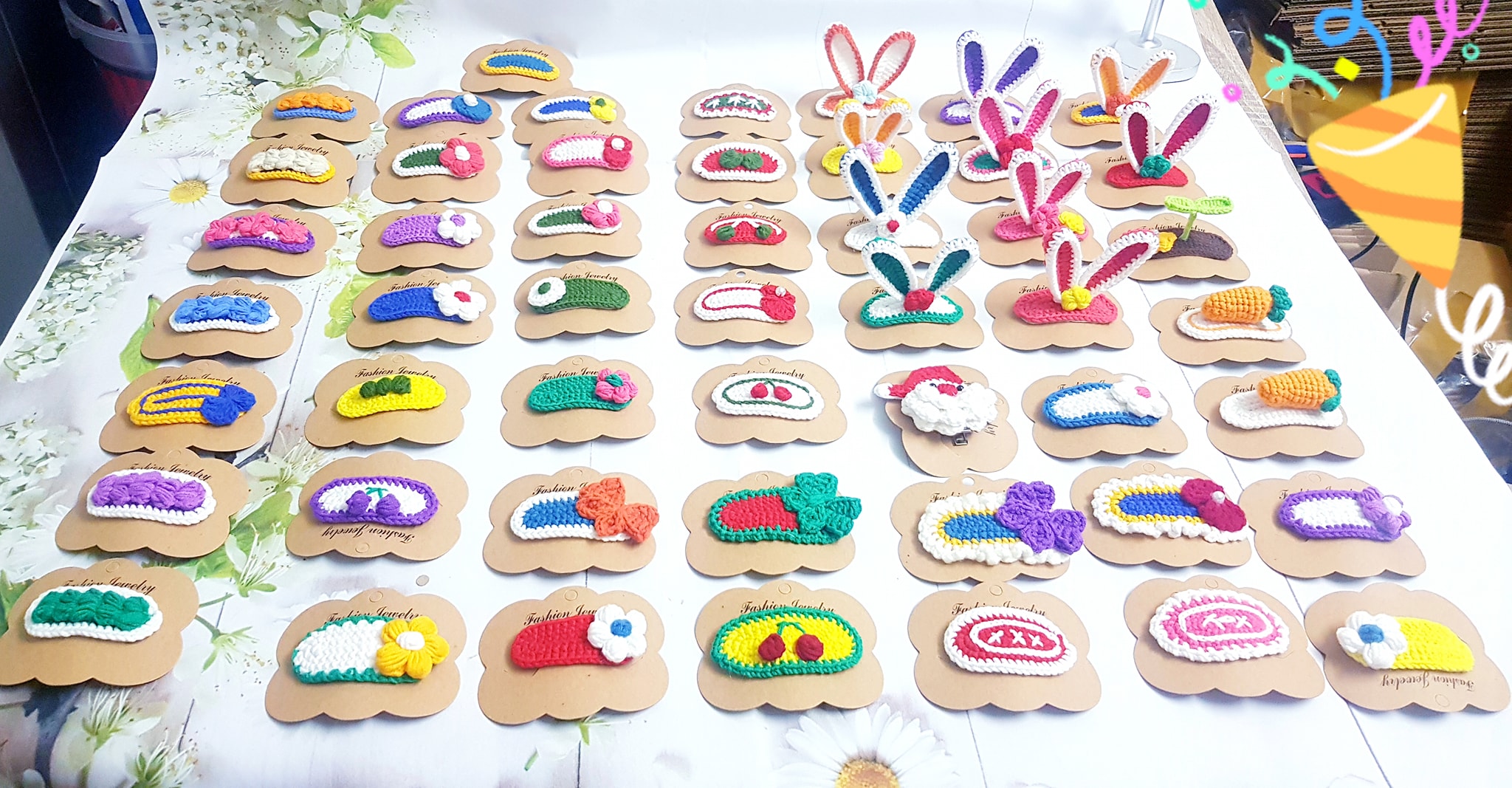 Combo 2 Kẹp Tóc Handmade Bằng Len Cho Bé Gái, Phụ Kiện Tóc Nữ Sinh, Thủ Công 100% Bằng Len Siêu Mềm Mịn.