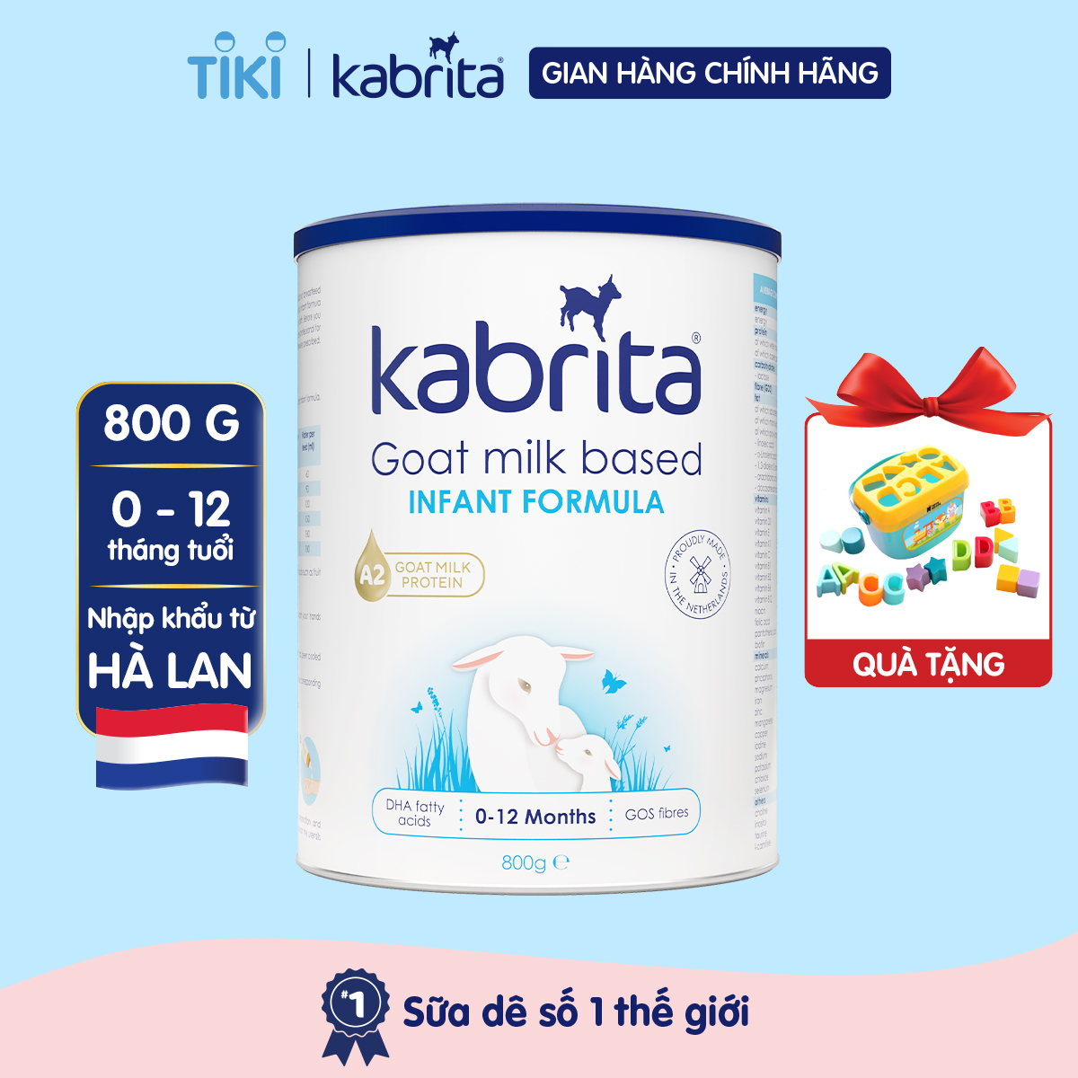 Sữa dê Kabrita số 1 cho trẻ- Lon 800g
