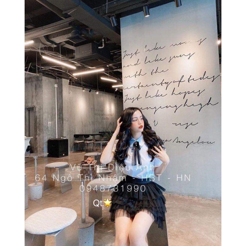 Sơ mi cổ nơ siêu xinh