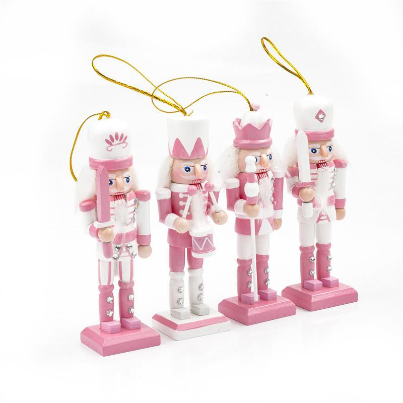 4 Pieces Nutcracker Soldier Figurine Doll Ornament for Festival Office Party