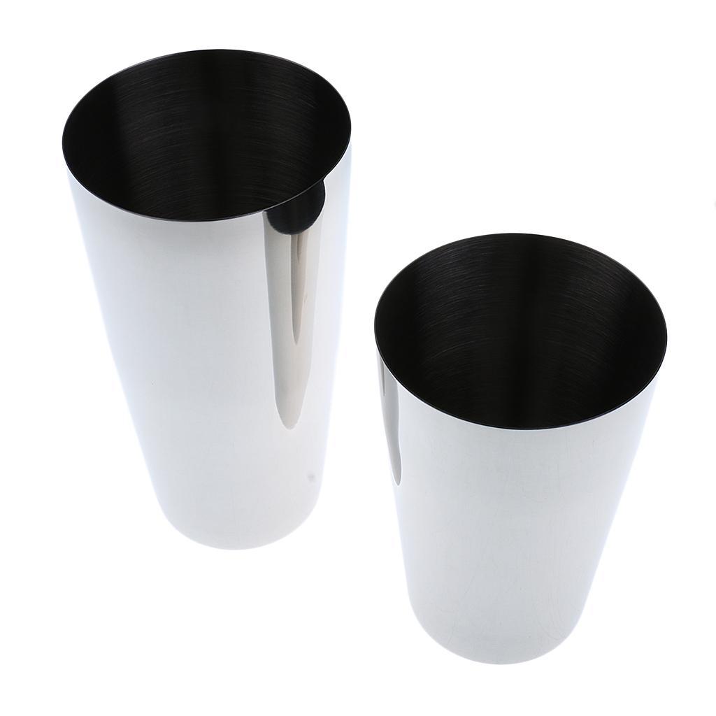 2pcs Professional Mixer Shaker Cocktail Shaker 304 Stainless Steel 750/550ml