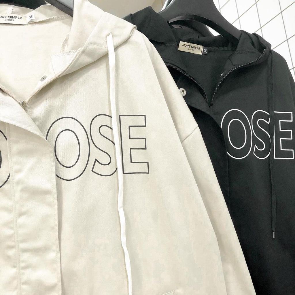 Áo Khoác Form Rộng CHOOSE Vải Kaki Dày Dặn Phong Cách Ulzzang Unisex
