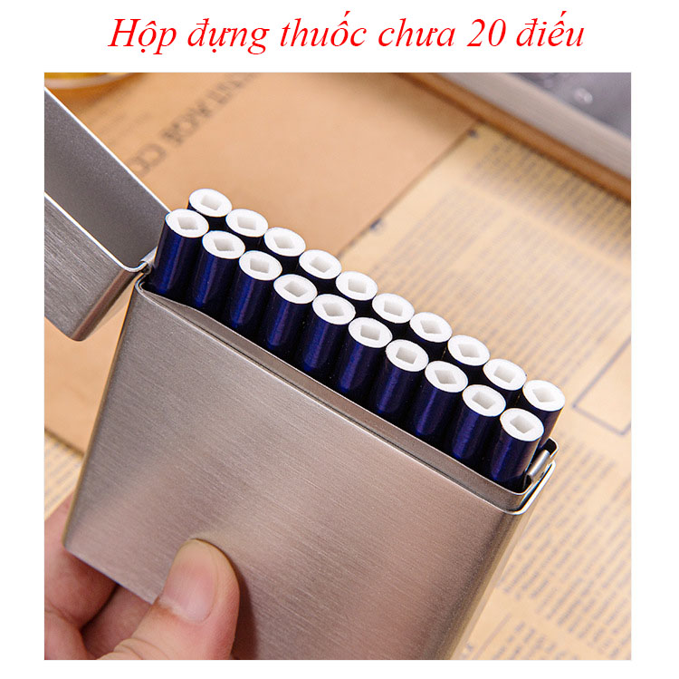 Hộp đựng thuốc la vỏ nhôm 20 điêu sang trọng chắc chắn