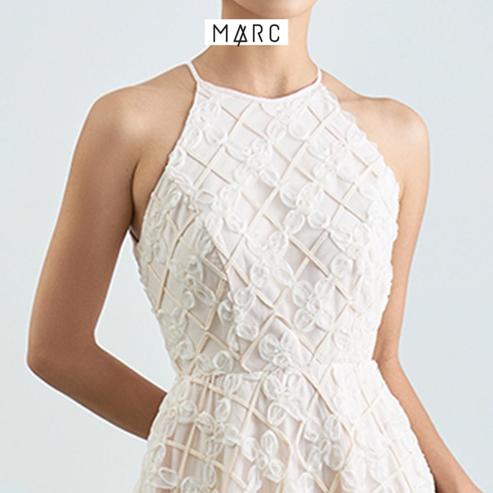 Đầm midi nữ MARC FASHION cổ yếm phối ren TRVH110122