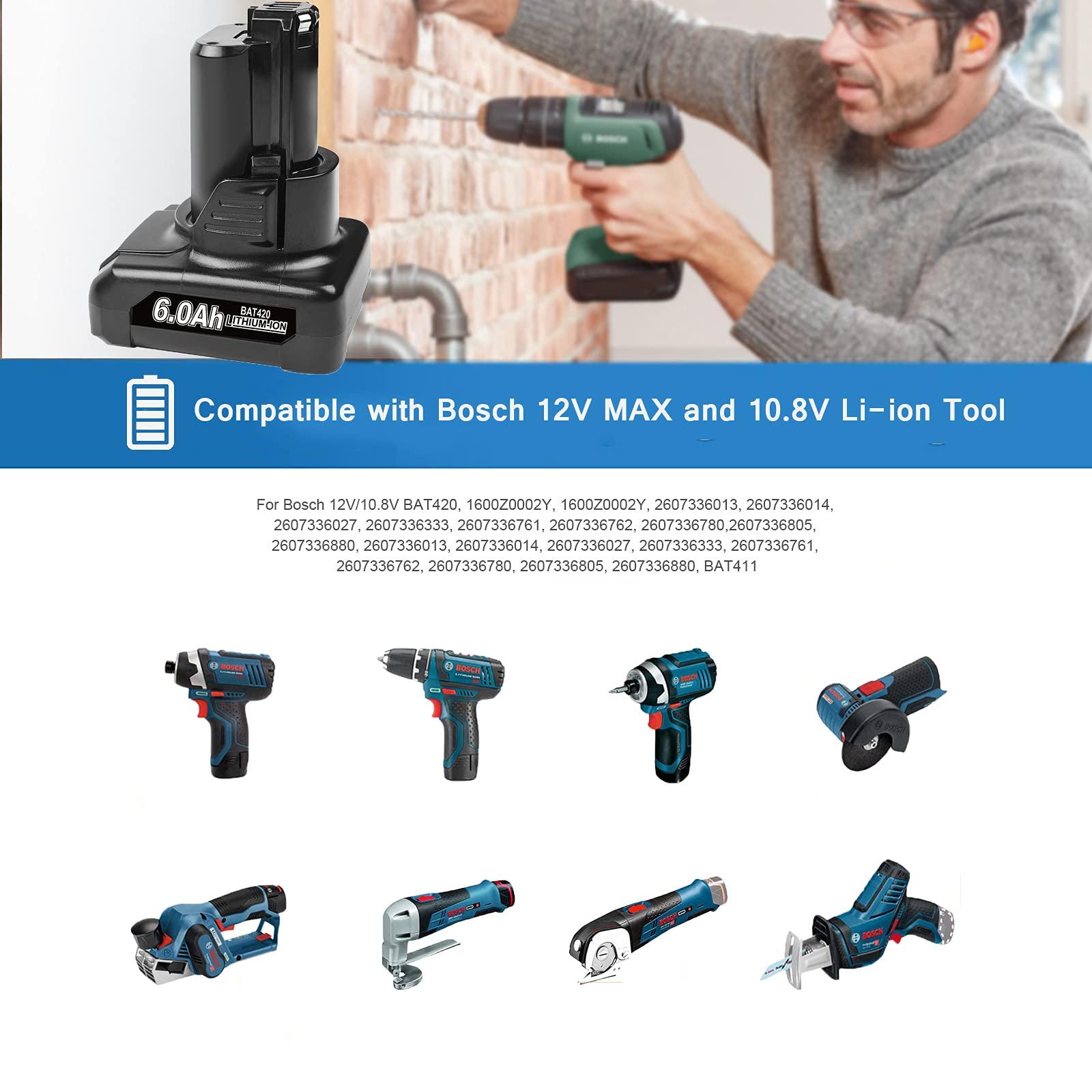 TURPOW 12V 6000MAh LI-ION BAT420 PERNOCENESS CHO BOSCH BAT411A BAT412 BAT413 BAT412A 10,8V Công cụ điện tối đa Màu pin: 1 mảnh 3000mah