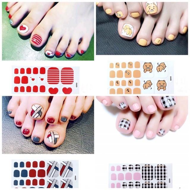 Set dán móng chân nails dán nghệ thuật nhiều màu - có ngay bộ móng đẹp trong 5 phút