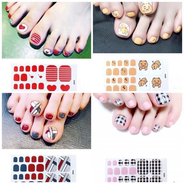 Set dán móng chân nails dán nghệ thuật nhiều màu - có ngay bộ móng đẹp trong 5 phút (Nail wraps / Nail stickers)