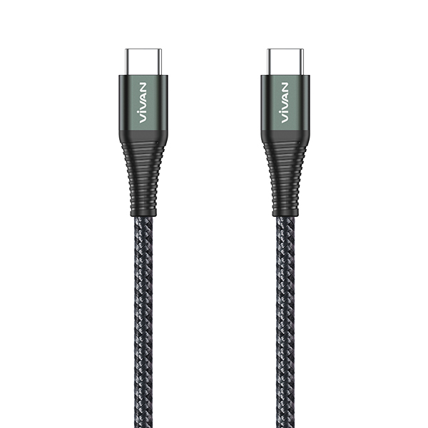 Cáp Sạc Nhanh VIVAN KPD100S Type-C to Type-C 100cm Chuẩn Sạc Nhanh PD 60W - Hàng Chính Hãng