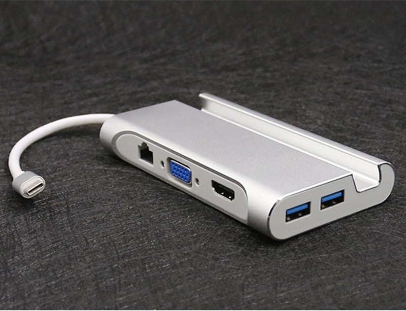 Cáp USB Type-C to HDMI / VGA / Lan + USB 3.0 All in One