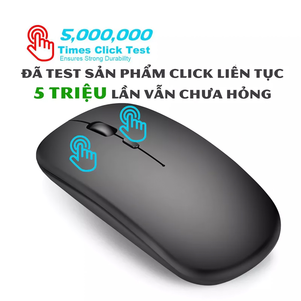 Chuột không dây Vinetteam pin sạc kết nối USB 2.4G Bluetooth chất lượng cao không gây tiếng ồn - hàng chính hãng
