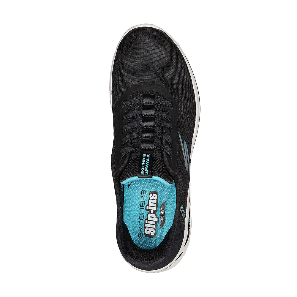 Skechers Nữ Giày Thể Thao Đi Bộ Giặt Máy Được, Tập Gym, Đi Học, Đi Làm, Thường Ngày Slip-Ins GOwalk Arch Fit Wavy Sky Walking Arch Fit, Comfort Pillar Technology, Machine Washable, Slip-Ins, Ultra Go - 124884-BKTQ