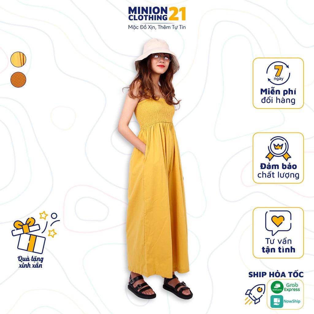 Jumpsuit 2 dây Minion Clothing, ống quần suông rộng phong cách Ulzzang Streetstyle Hàn Quốc Q2003