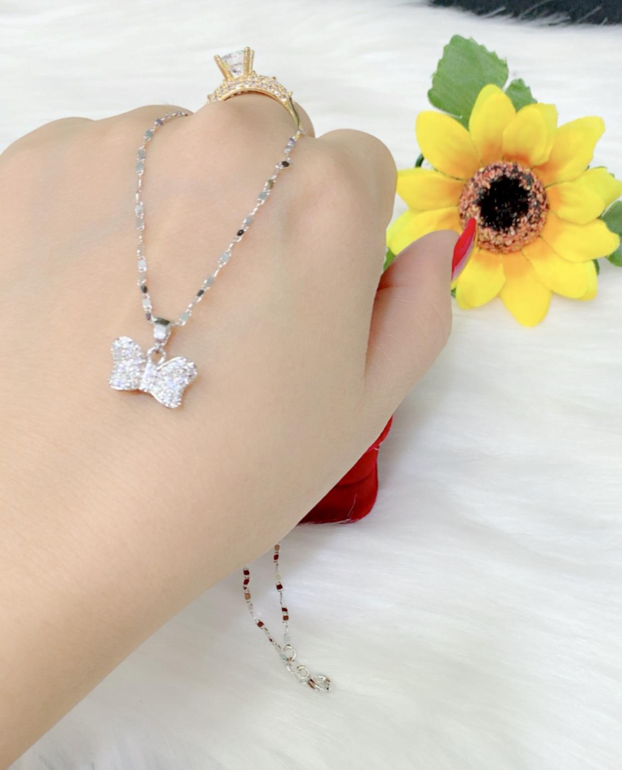 Dây chuyền nữ xi dát bạch kim EKPM19