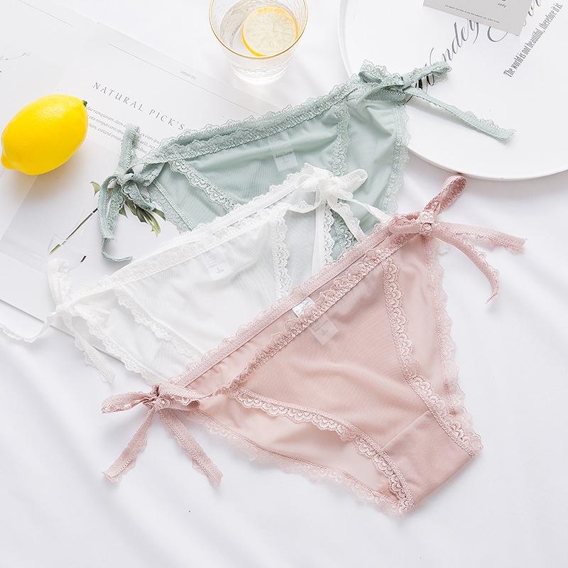 Quần lót nữ thắt dây lưng viền ren sexy kháng khuẩn QLN12