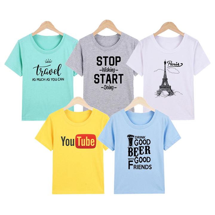 COMBO 5 ÁO THUN CHO MẸ VÀ BÉ CHẤT LIỆU COTTON IN HÌNH VẢI DÀY MỊN HÀN QUỐC