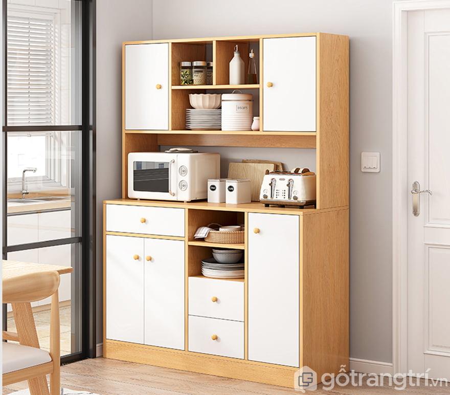 Tủ bếp bằng gỗ MDF chắc chắn kiểu dáng hiện đại