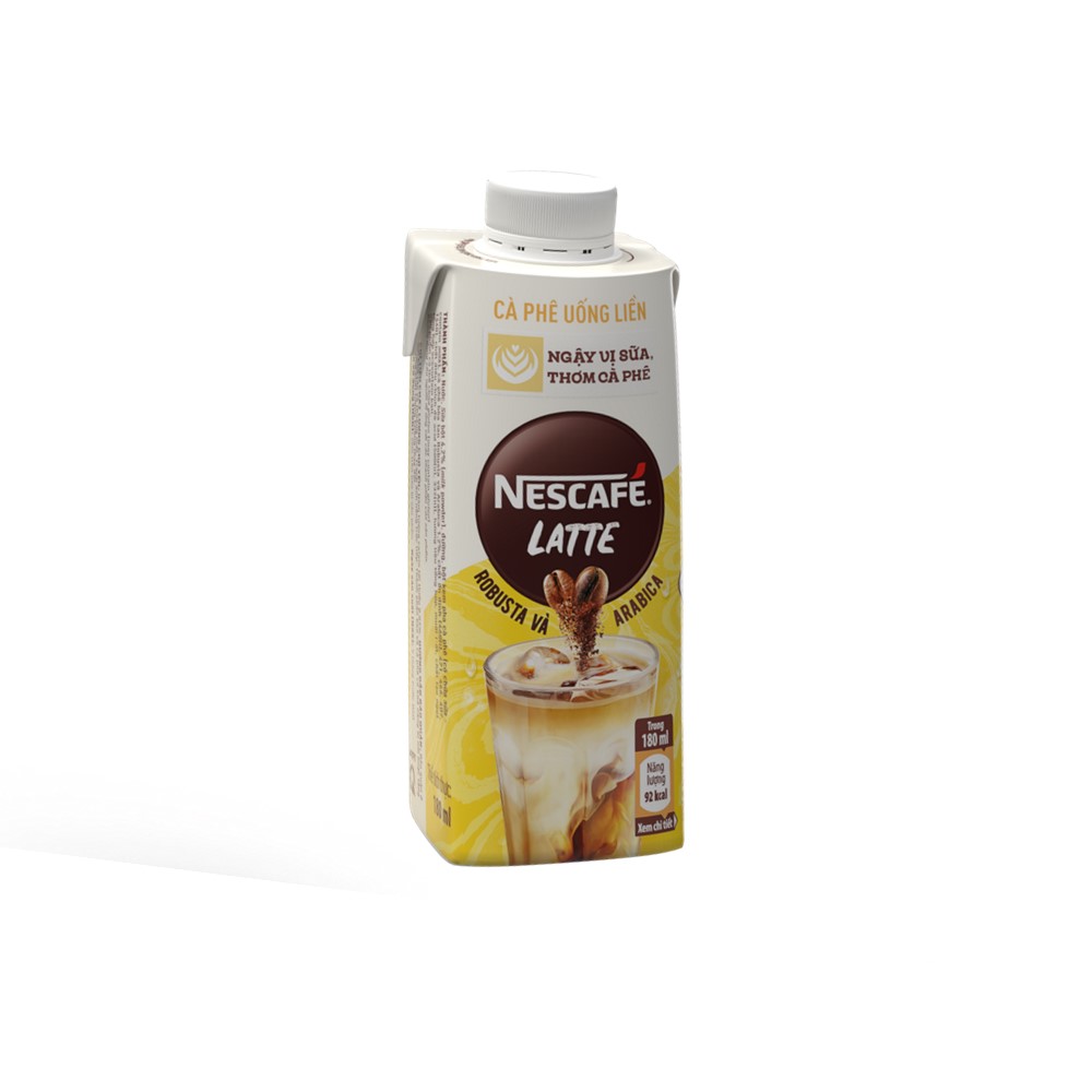 Thùng 24 hộp cà phê uống liền Nescafé Latte (hộp 180ml) - [Tặng chảo Elmich 24cm]