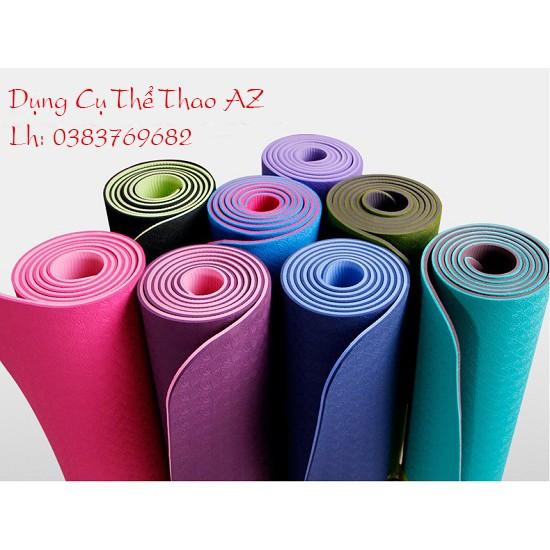Thảm tập Yoga TPE Eco~Friendly 2 mặt dày 8mm 1 lớp Tặng kèm túi đựng ( Bảo hành 3 tháng )
