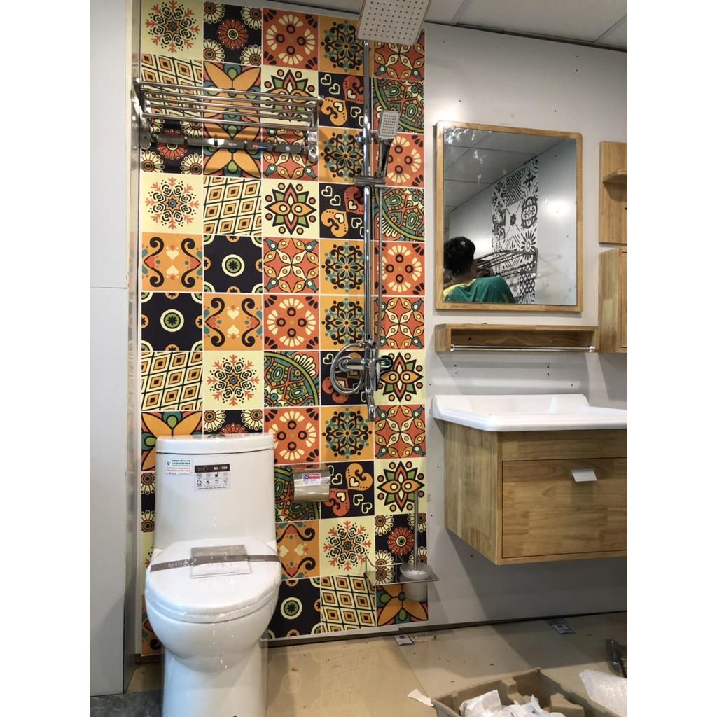 Decal gạch bông dán tường, dán kính nhà tắm chống nước - M1 Bohemieng