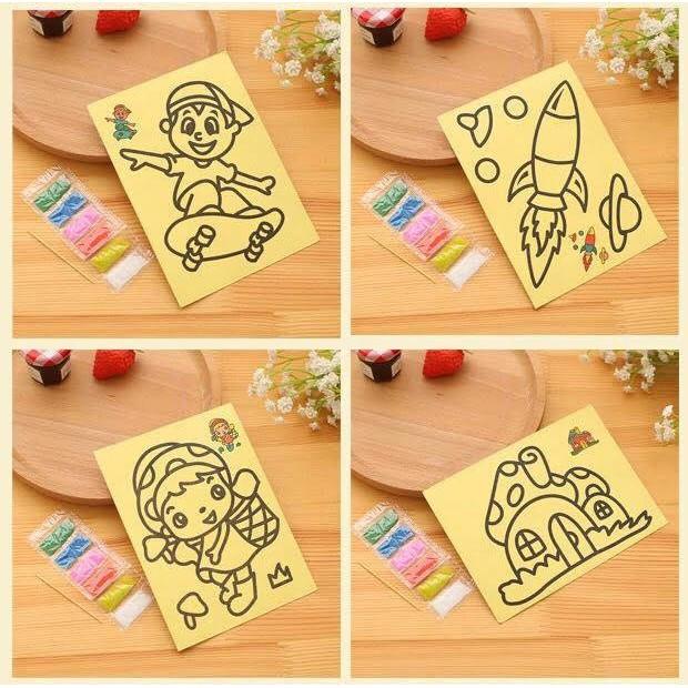 Bộ 2 Tranh Cát Cho Bé Yêu Hội Họa