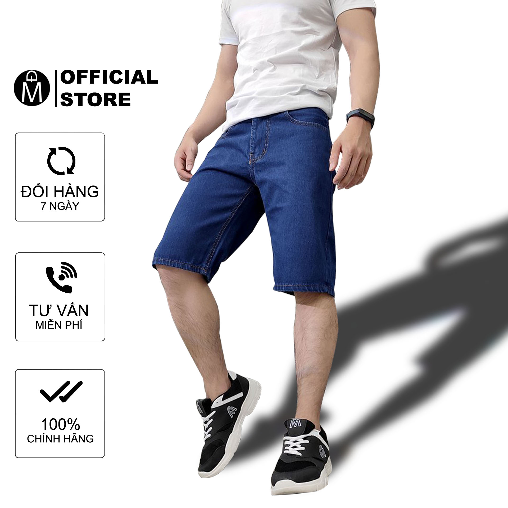 Quần short jean nam MĐ Q391 xanh nhạt