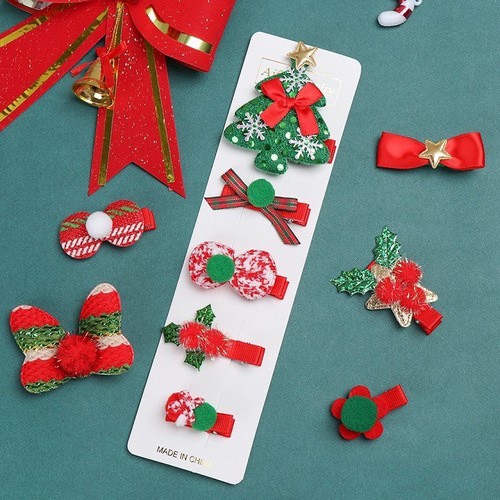 Set 5 Kẹp Tóc Noel Xinh Xắn Cho Bé Gái - Quà Tặng Noel