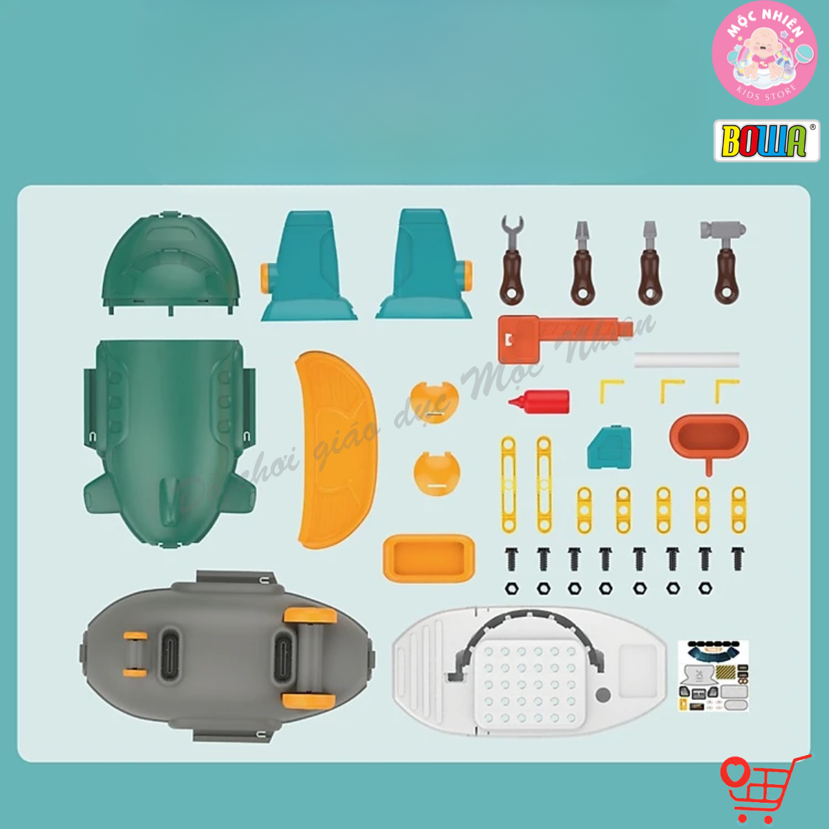 Đồ Chơi Hướng Nghiệp Nhập Vai BOWA 8092 - Máy Bay Công Cụ 2 trong 1