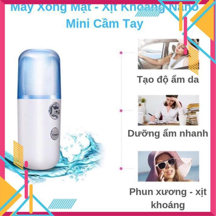 Máy phun sương xông mặt mini độ ẩm bình xịt khoáng nano xông chăm sóc cho da mặt cầm tay mini