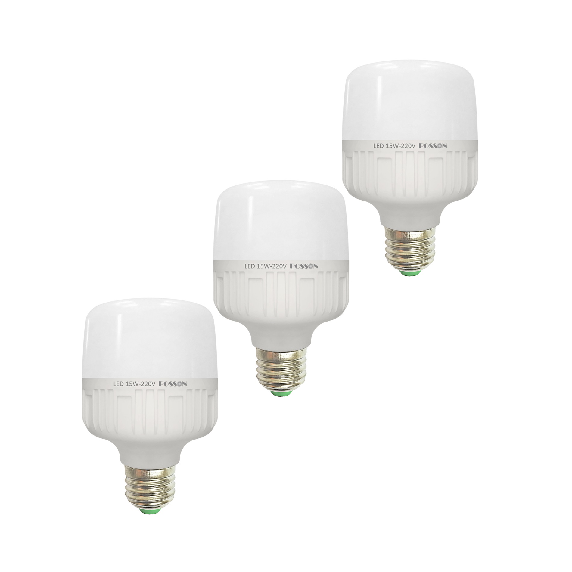 3 Bóng đèn Led bup trụ 15w bulb siêu sáng tiết kiệm điện kín chống nước Posson LC-H15x