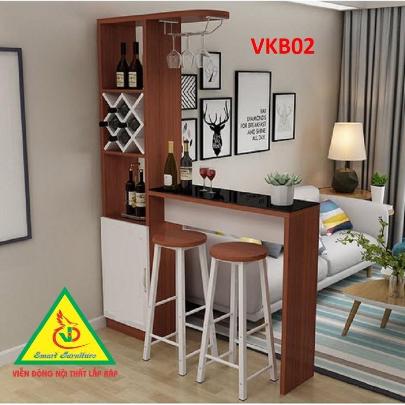 Quầy bar, quầy bar mini ,quầy bar nhà bếp kết hợp tủ rượu VKB02 - Nội thất lắp ráp Viendong Adv