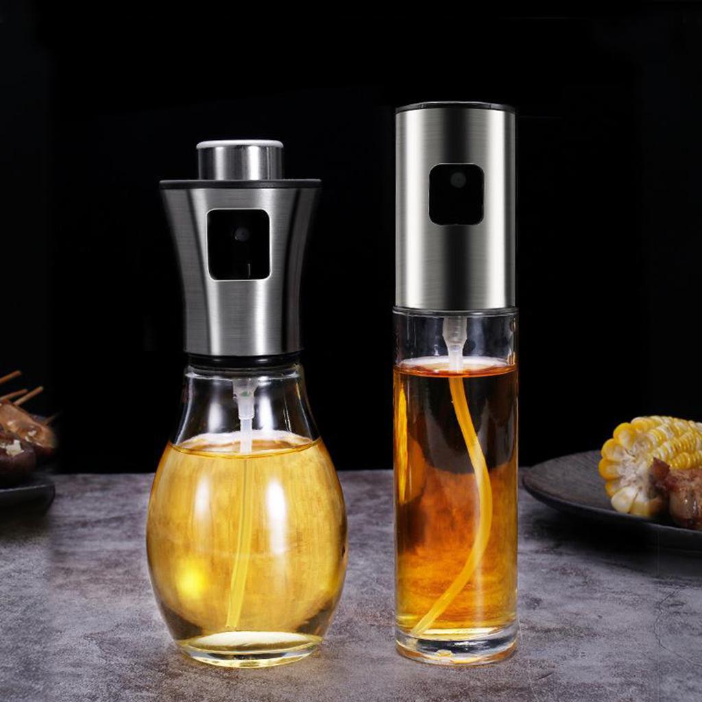 Empty Oil Bottle Olive Glass Vinegar Sprayer Bottle for Baking/Frying BBQ