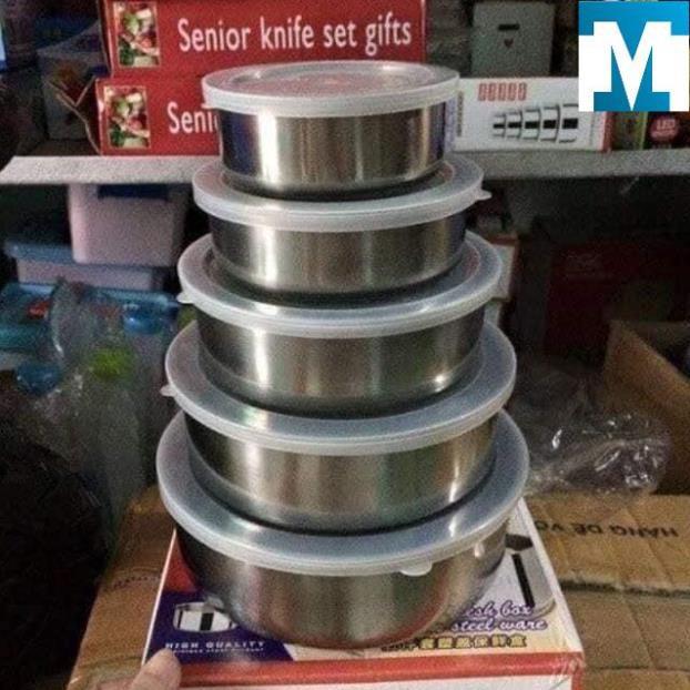 Bộ 5 bát inox đựng thực phẩm đủ kích thước siêu bền