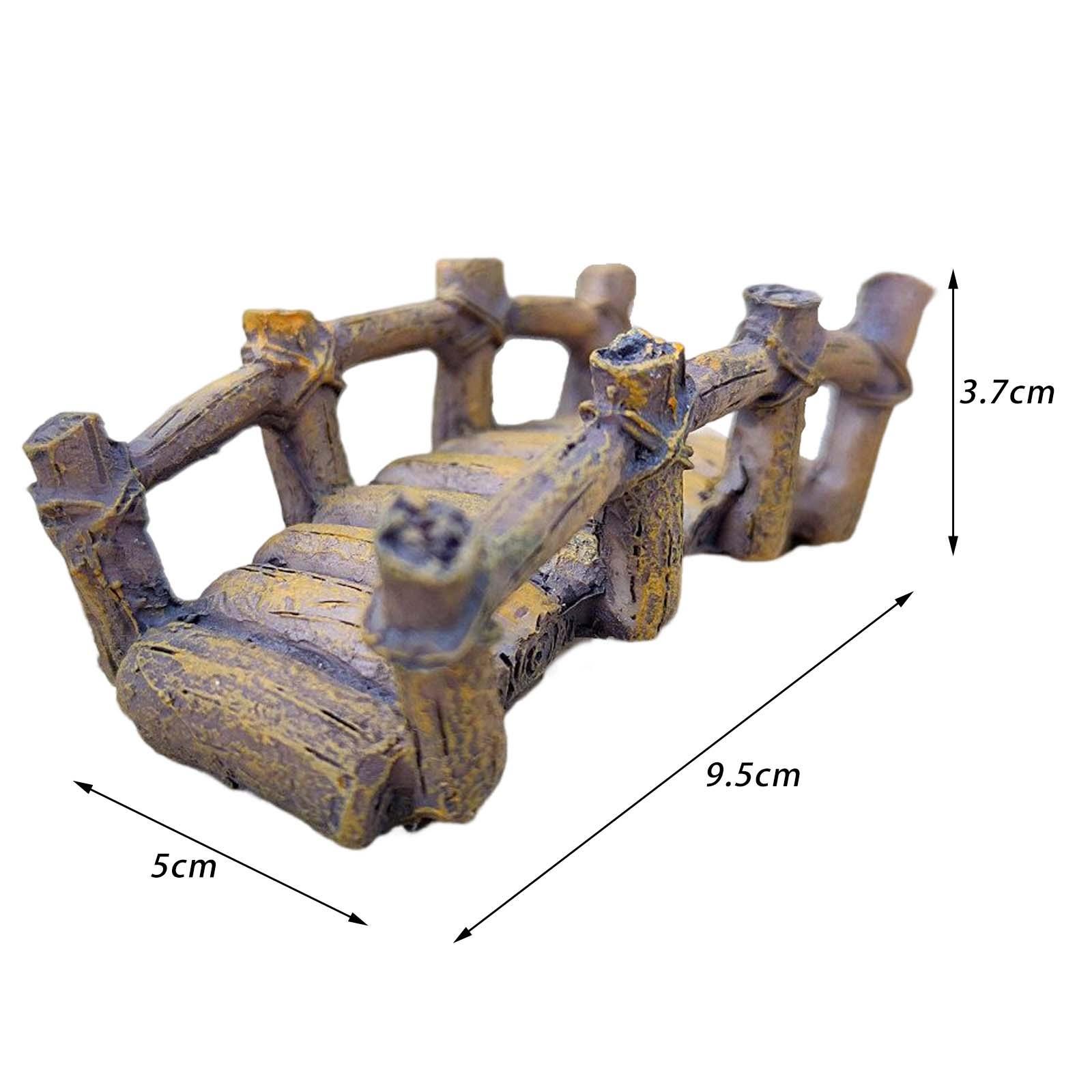 Small Bridge Fish Tank Ornament Miniature Garden Decoration Mini Artificial Bridge Miniature Bridge with Side Rails for Desktop Decoration