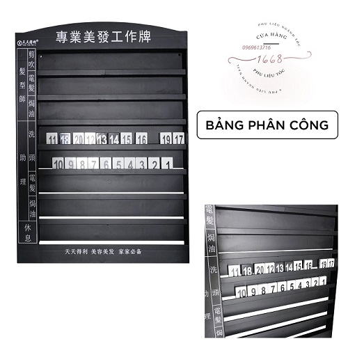 Bảng chạy số, bảng xếp số cho nhân viên salon, bảng phân công làm việc dành cho các salon tóc