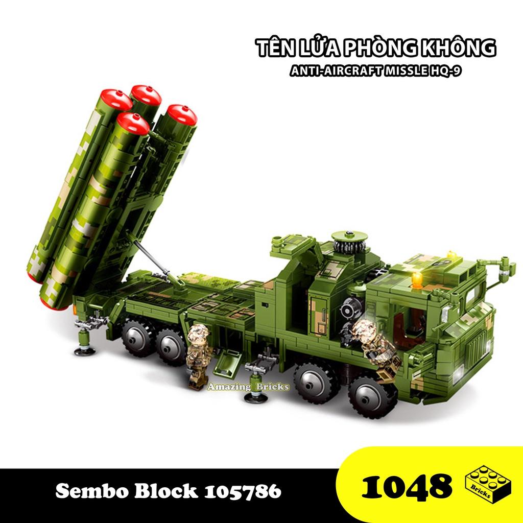 Đồ chơi lắp ráp Xe phòng tên lửa tầm xa - Sembo Block 105768 Hongqi 9 Long-range Air Defense Missile Car