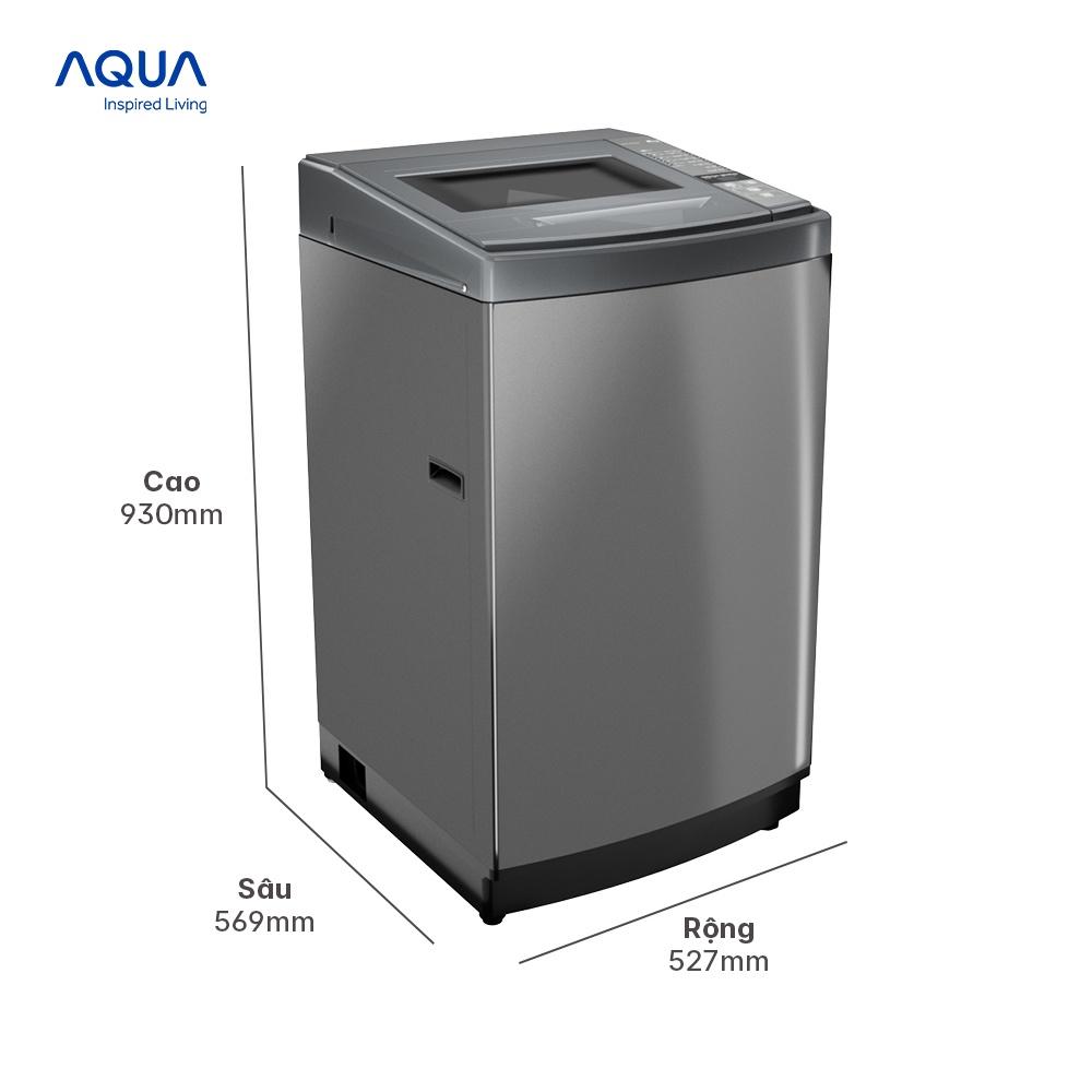 Máy giặt cửa trên Aqua 8kg AQW-KS80GT.S - Hàng chính hãng - Chỉ giao HCM, Hà Nội, Đà Nẵng, Hải Phòng, Bình Dương, Đồng Nai, Cần Thơ