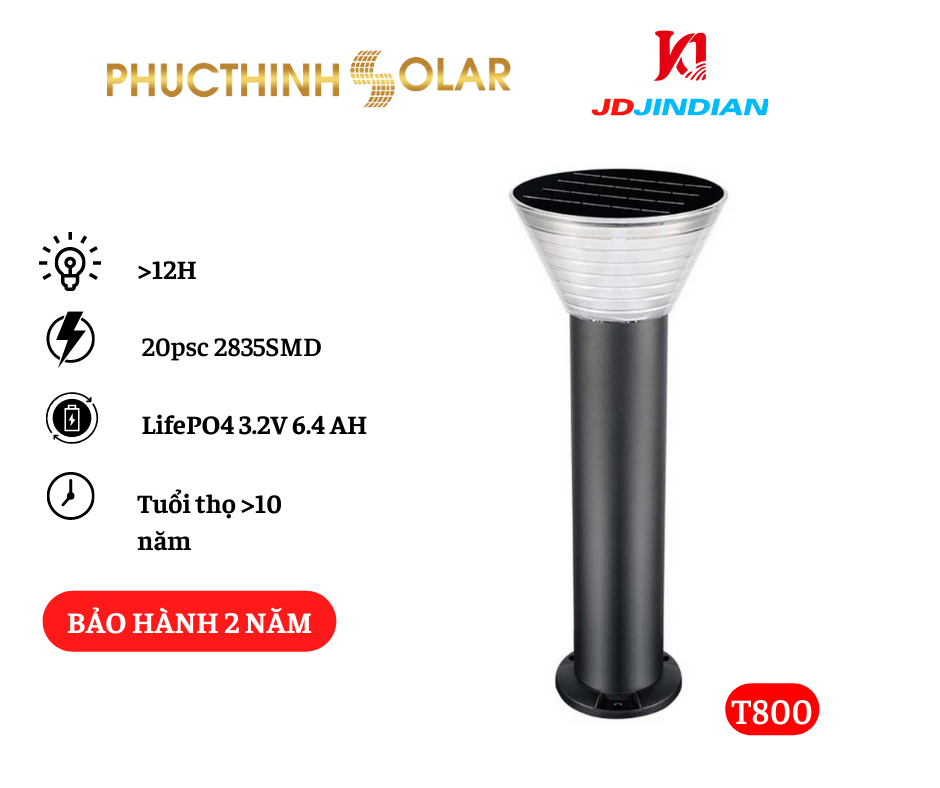 Đèn Sân Vườn Đèn Trang Trí Sân Vườn 5W Jindian ENTELECHY T800 Hàng Chính Hãng | Phúc Thịnh Solar