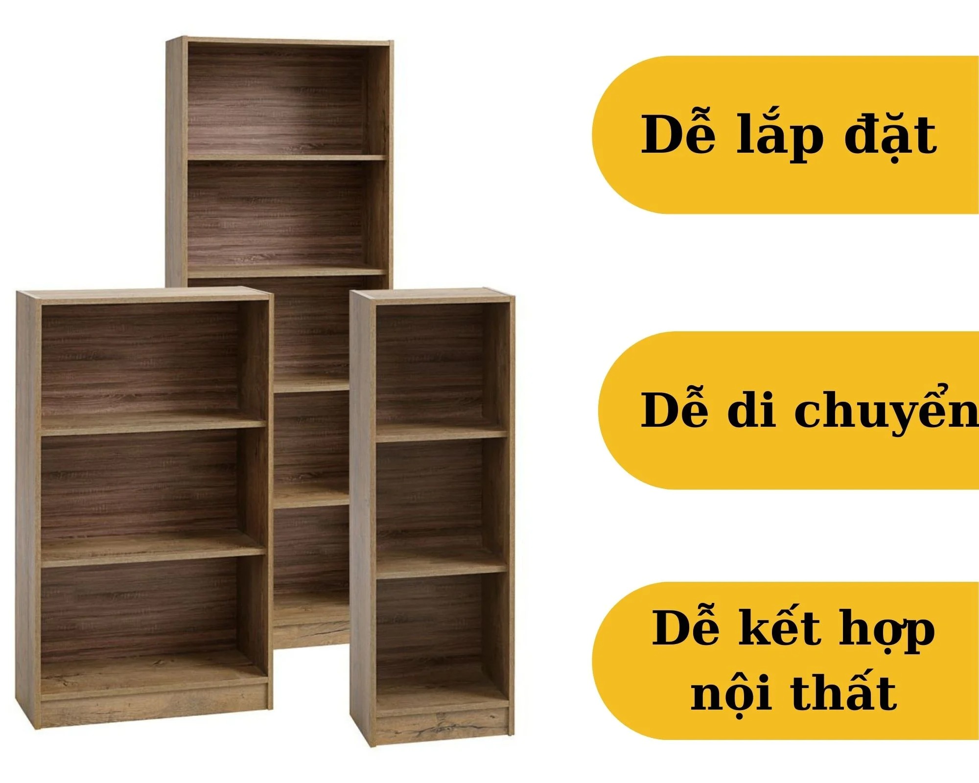 Kệ sách đa năng vân gỗ sồi MDF cao cấp