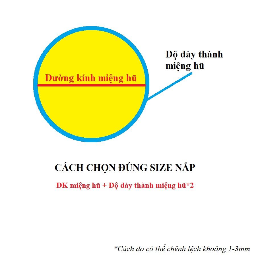 NẮP KEO HŨ THỦY TINH KHÔNG RĂNG NGÂM RƯỢU/ĐỰNG BÁNH KẸO - NẮP 20 LÍT/10 LÍT/7 LÍT/6 PÒN/5 PÒN