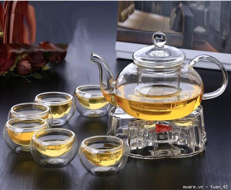 Bộ ấm chén pha trà thuỷ tinh