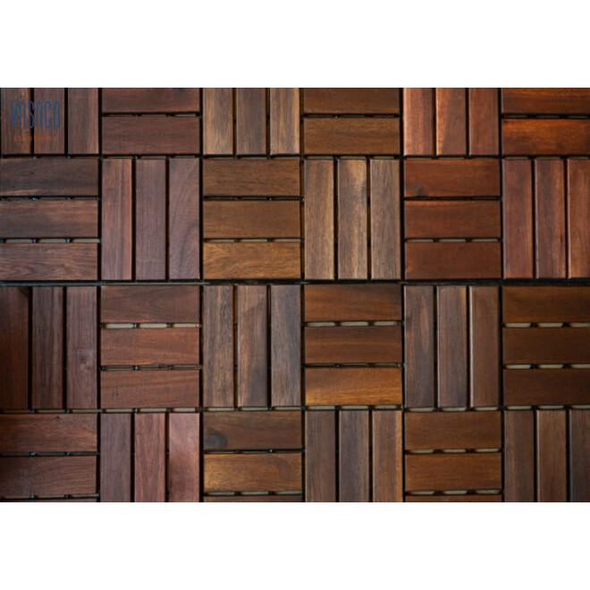 Sàn gỗ tự nhiên vỉ nhựa ngòi trời