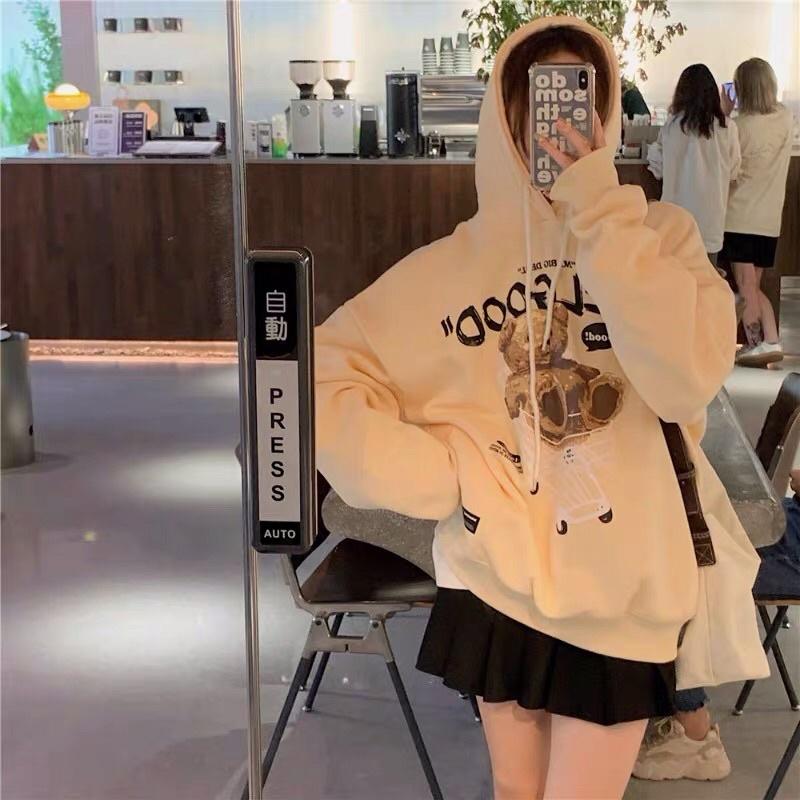 Áo khoác chui đầu hoodie nỉ ngoại tay phồng unisex ulzzang nam nữ AN538