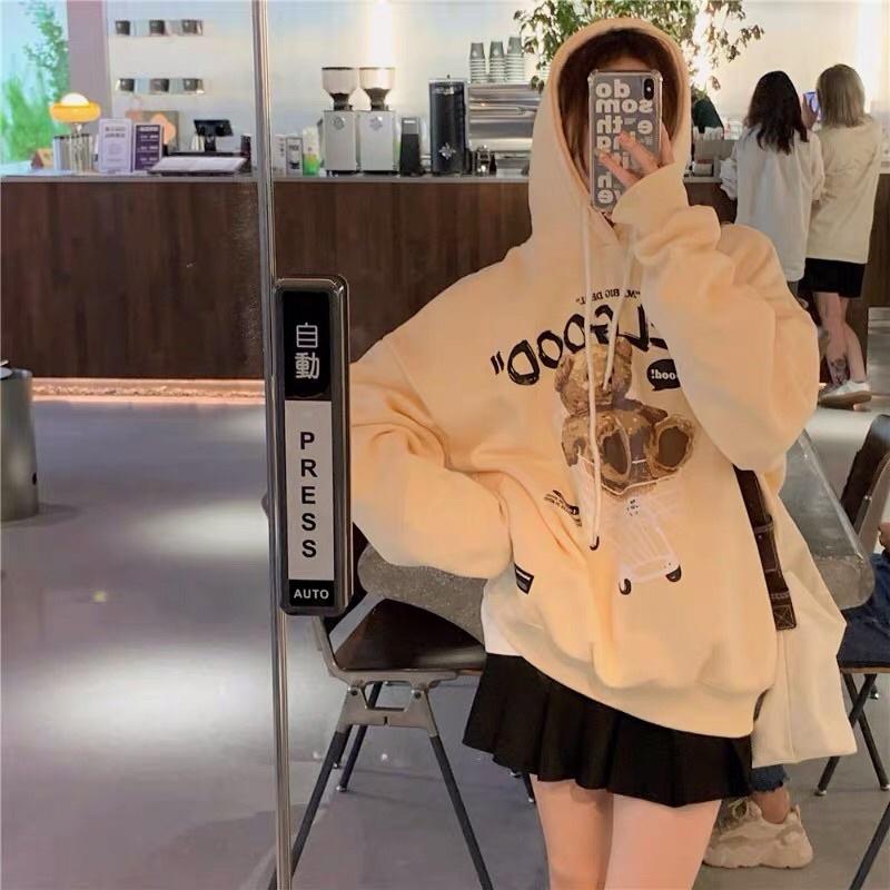 Áo khoác chui đầu hoodie nỉ ngoại tay phồng unisex ulzzang nam nữ