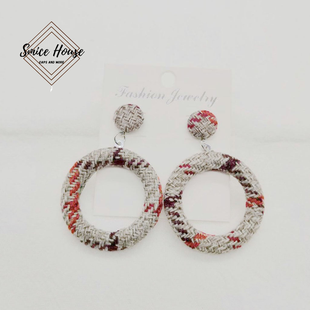 Bông tai cói vintage đi biển/ hoa tai nữ