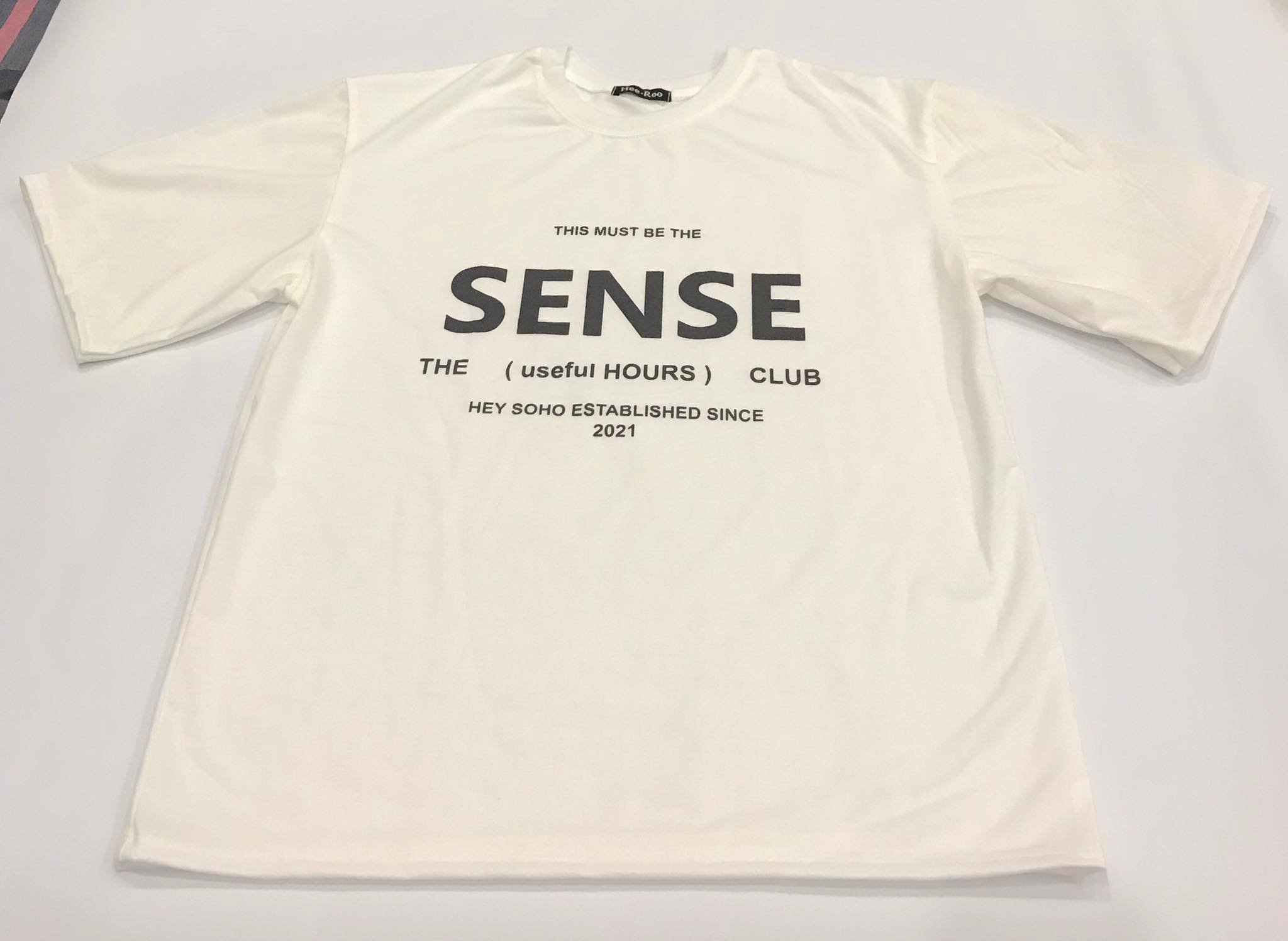 Áo thun unisex tay lỡ form rộng nam, nữ họa tiết in chữ sense,Chất vải cotton tháng mát dễ chịu