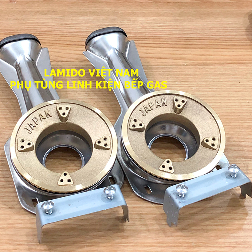 COMBO 2 Điếu inox bếp gas + Họng Đầu Đốt chia lửa Sen đồng Fujishi 78D JAPAN - - - Hàng Chính Hãng